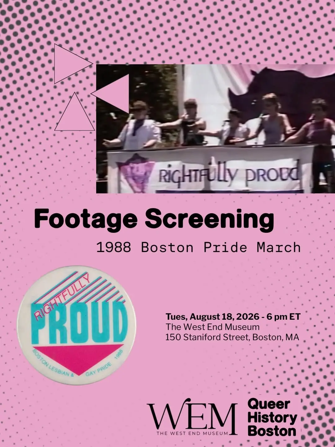 Footage Screening: 1988 Boston Pride March