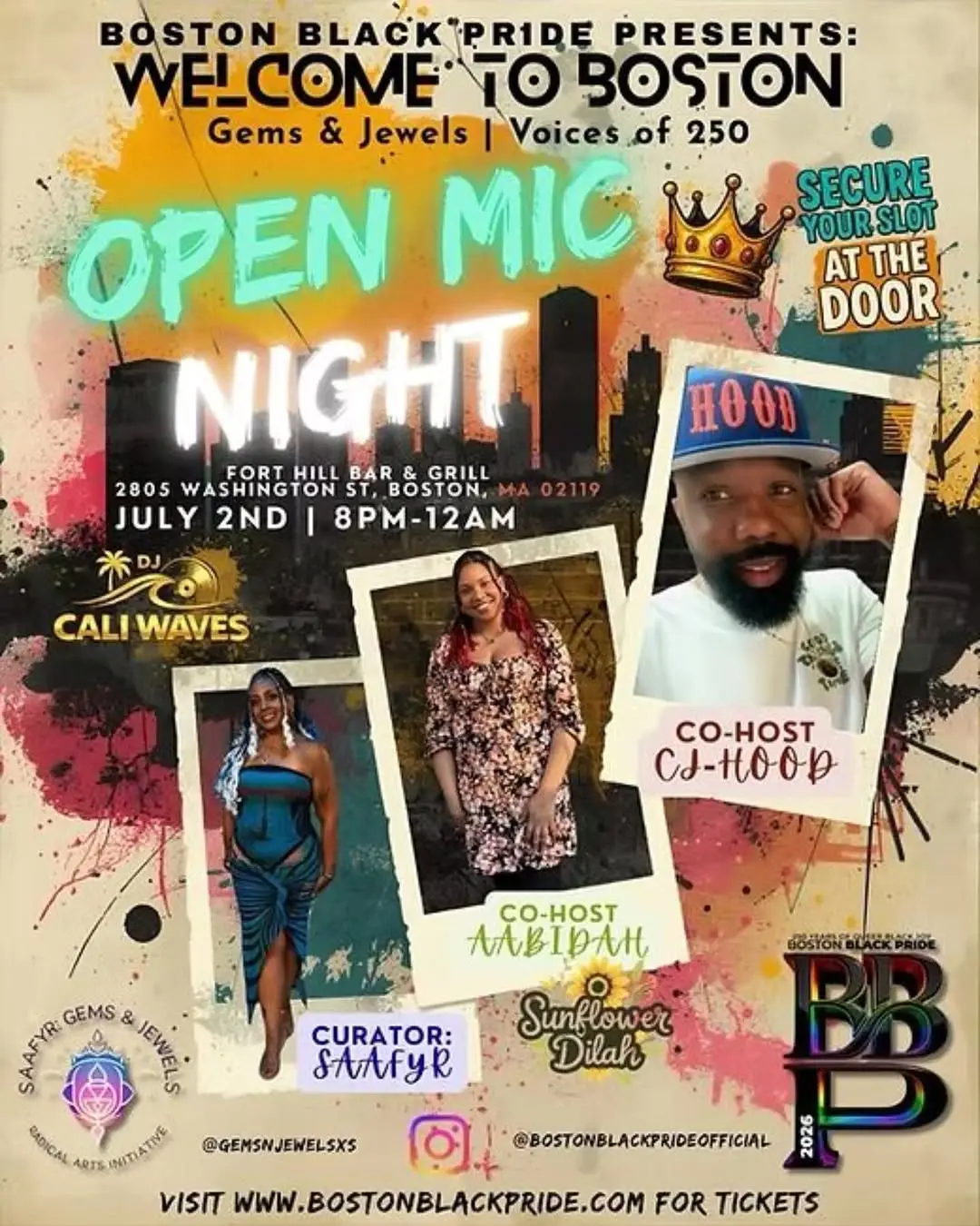 Boston Black Pride Presents: Welcome to Boston - Open Mic Night