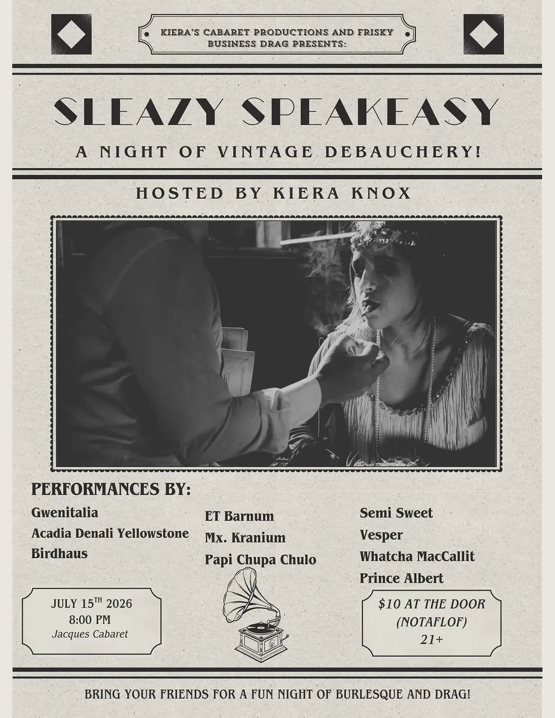 Sleazy Speakeasy: A Night of Vintage Debauchery!