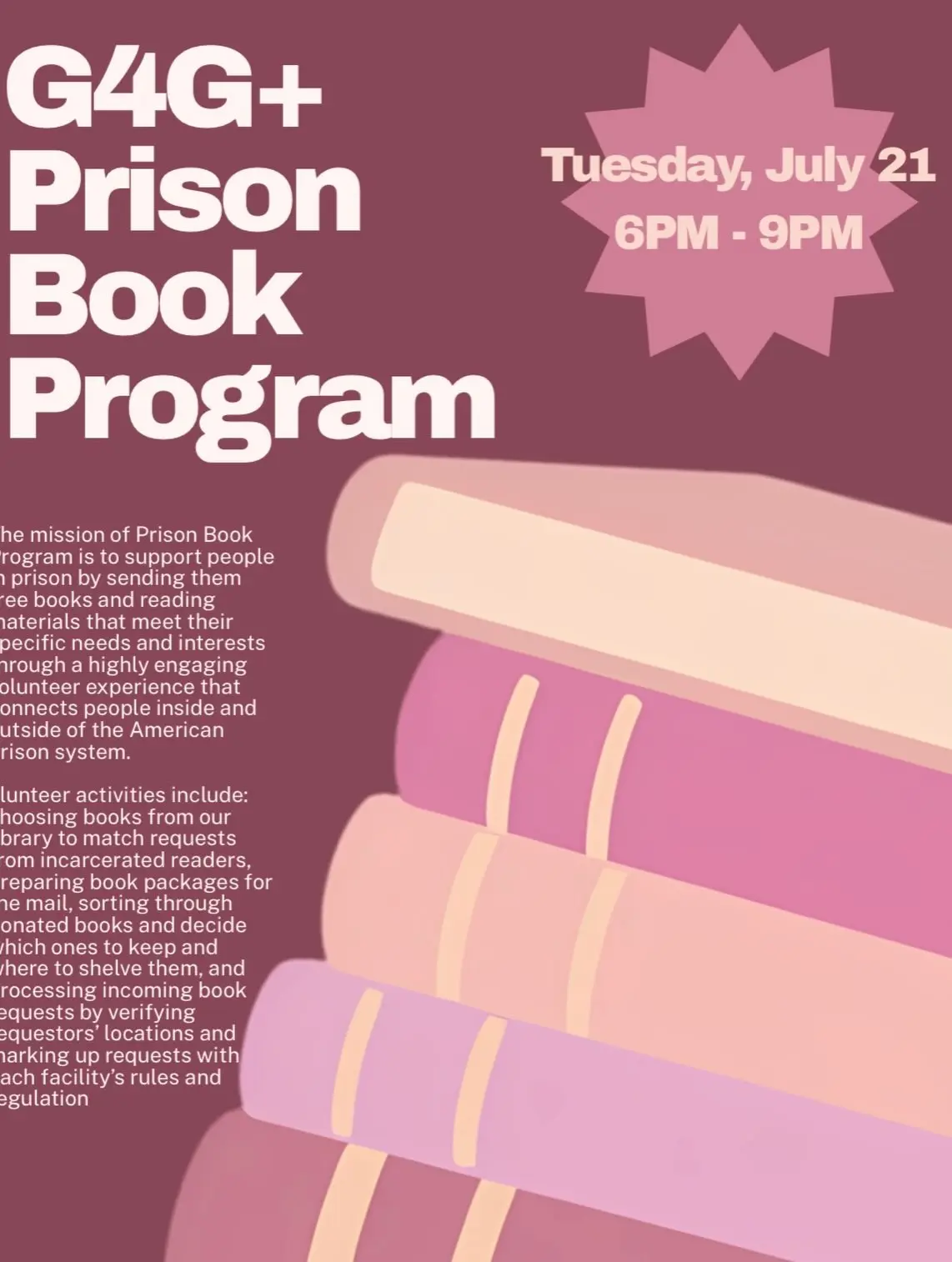 G4G+ Prison Book Program