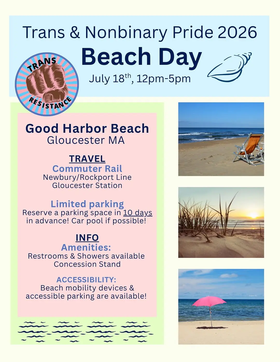 Trans & Nonbinary Pride Beach Day